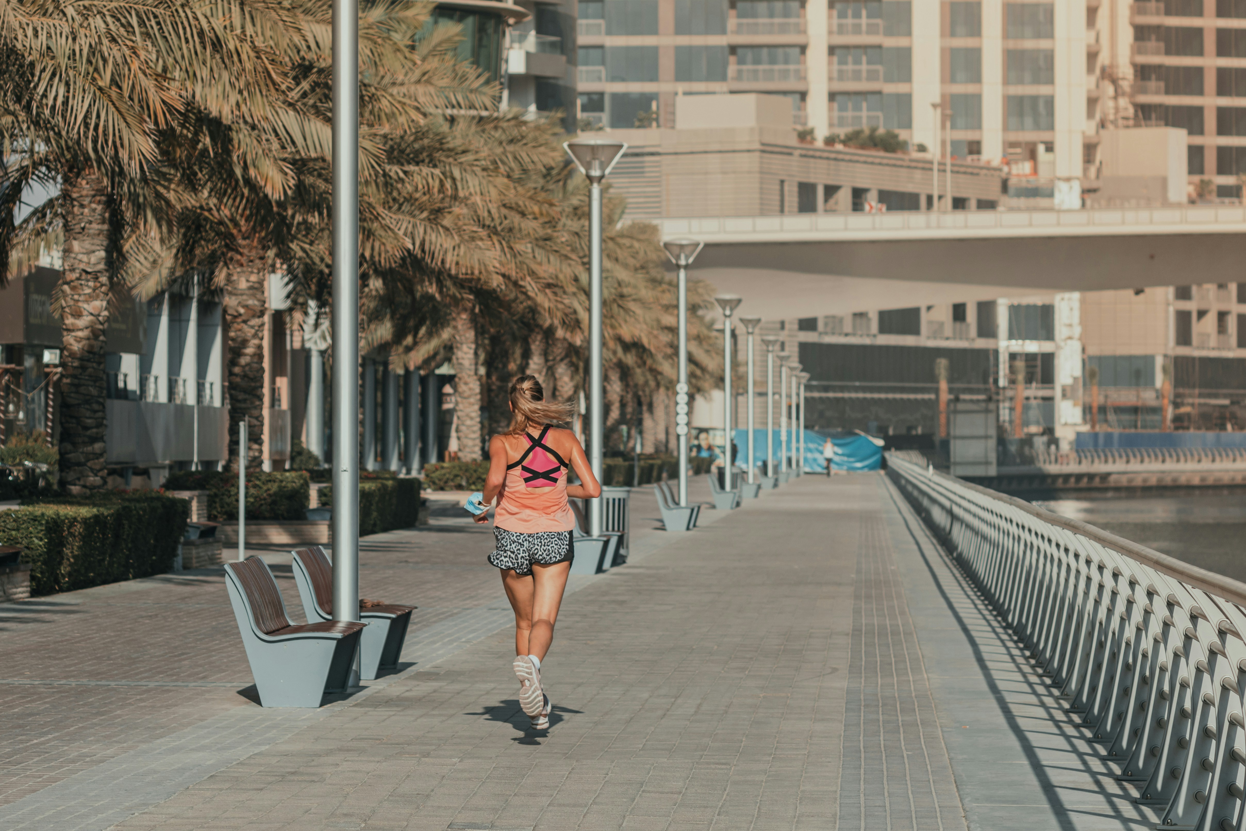 Runner on Dubai waterfront